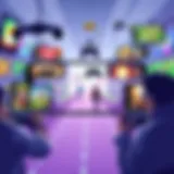 A vibrant mobile gaming interface showcasing various popular app games