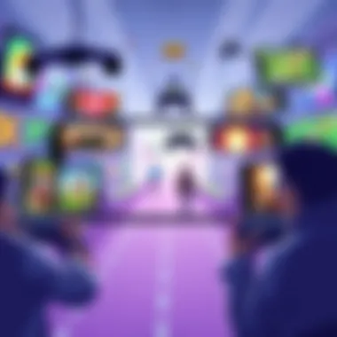 Diverse Mobile Gaming Experience A vibrant mobile gaming interface showcasing various popular app games