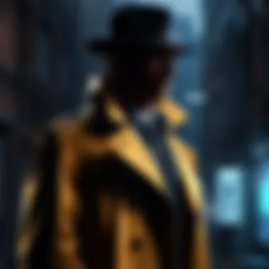 Shadowy Silhouette of Detective in Trench Coat