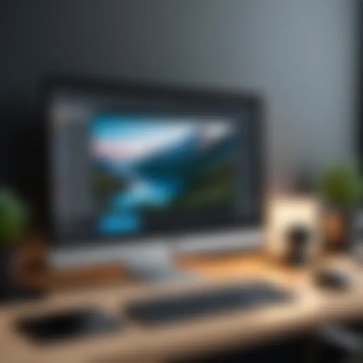 Content creation setup with screen recording and webcam