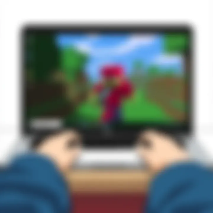 Minecraft gameplay on HP Chromebook