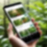 A smartphone displaying a nature identification app in action