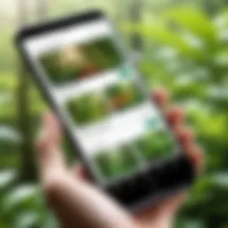 A smartphone displaying a nature identification app in action