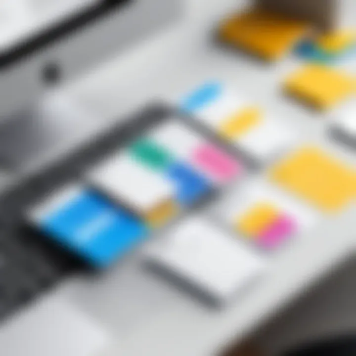 User customizing note stickers on a desktop application