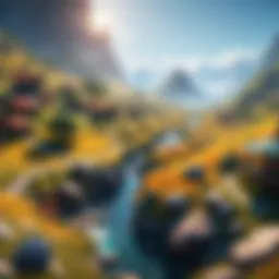 Vibrant landscape showcasing an open-world gaming environment