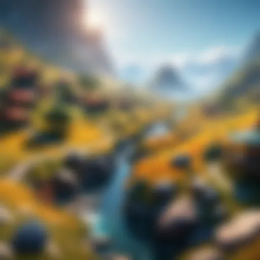 Vibrant landscape showcasing an open-world gaming environment