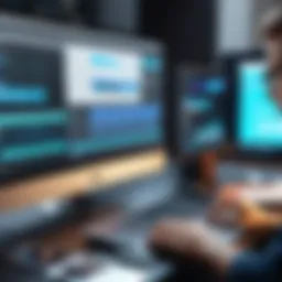 User navigating through a cutting-edge video editing software interface