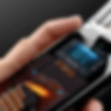 User Engaging with Guitar Tuner App User interacting with a guitar tuner application