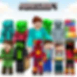 A vibrant array of Minecraft skins showcasing diversity in design.