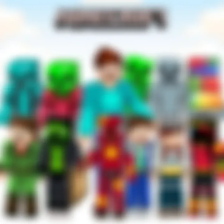 A vibrant array of Minecraft skins showcasing diversity in design.