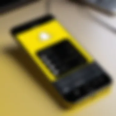 Smartphone Interface of a Snapchat Emulator Illustration of a smartphone displaying a Snapchat emulator interface