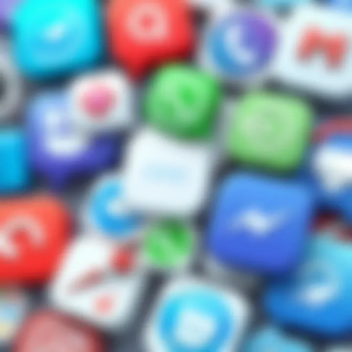 Visual representation of various messaging apps logos