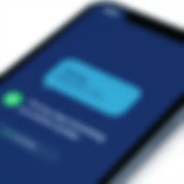 Close-up of a smartphone displaying a messaging app interface