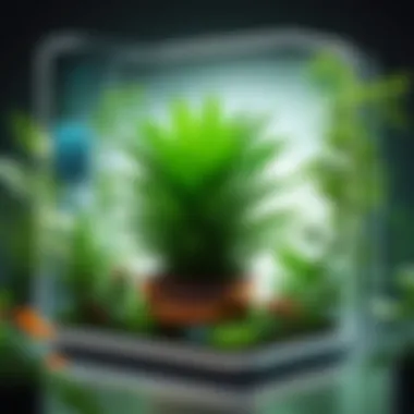 Technology and Plant Biodiversity Visual representation of plant biodiversity supported by technology.
