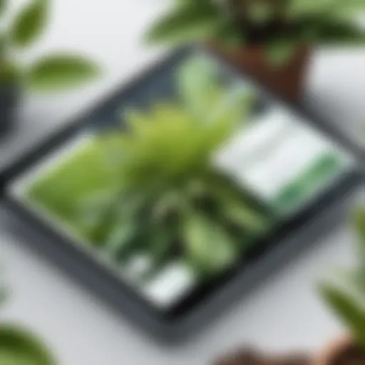 Close-up of a plant identification app interface showcasing various plant species.