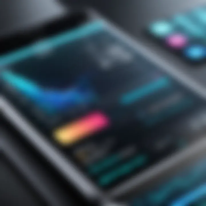 Visual representation of user interface design for a music player app