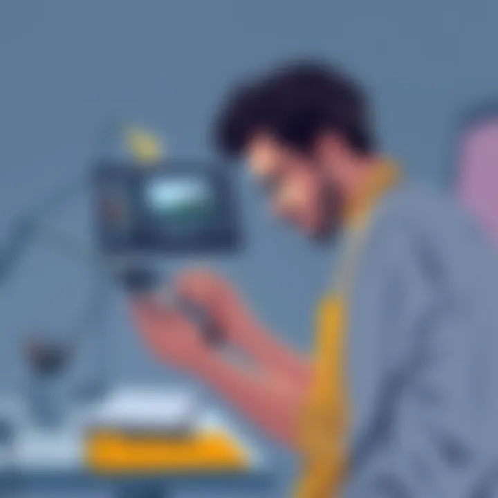 An artist using a tablet with a picture editing application, focusing on the creative process.