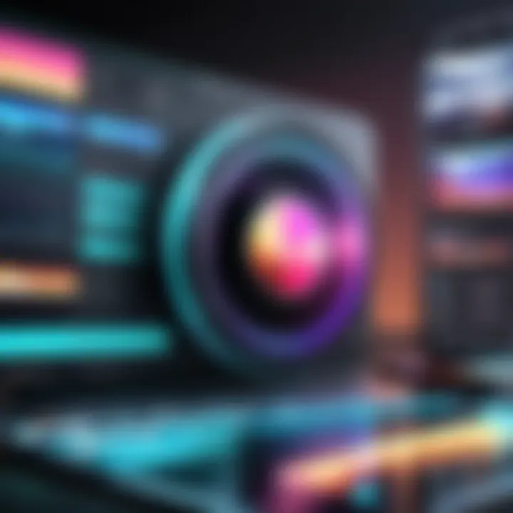 Stylish video clips being edited with effects and transitions