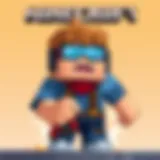Fighter character created in Minecraft