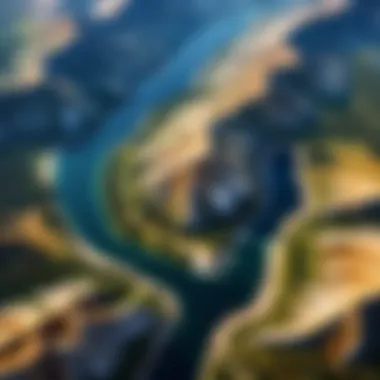 Stunning Natural Terrain Aerial view of a breathtaking natural landscape captured using Google Earth technology
