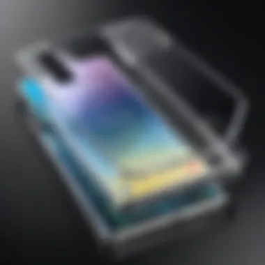 Transparent case showcasing the Samsung Note 10 Plus