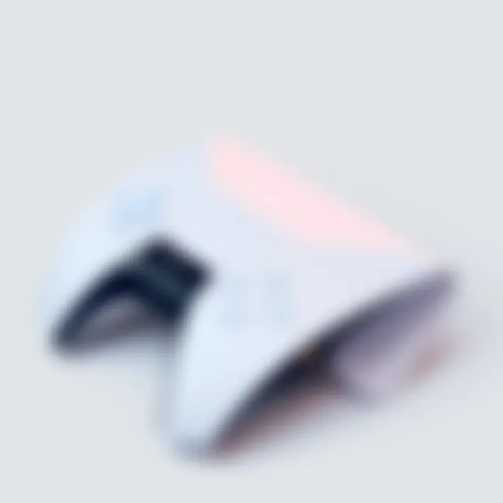 A sleek design of the PlayStation 5 showcasing its futuristic aesthetics.