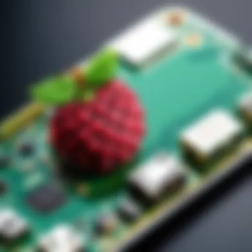 Raspberry Pi Zero close-up view showcasing its compact design