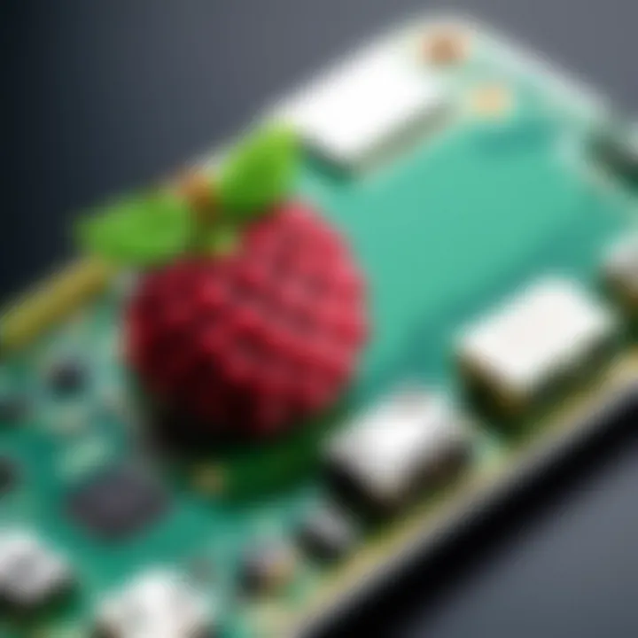 Raspberry Pi Zero close-up view showcasing its compact design