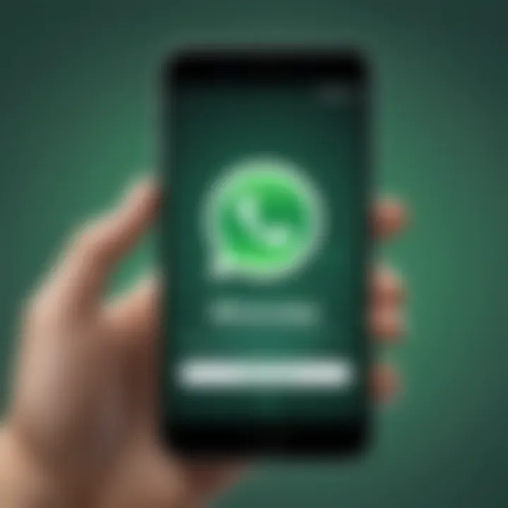 A smartphone displaying WhatsApp business features