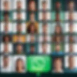 A diverse group of individuals engaging in a WhatsApp video call