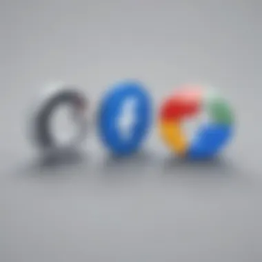 Illustration of Facebook and Google logos merging