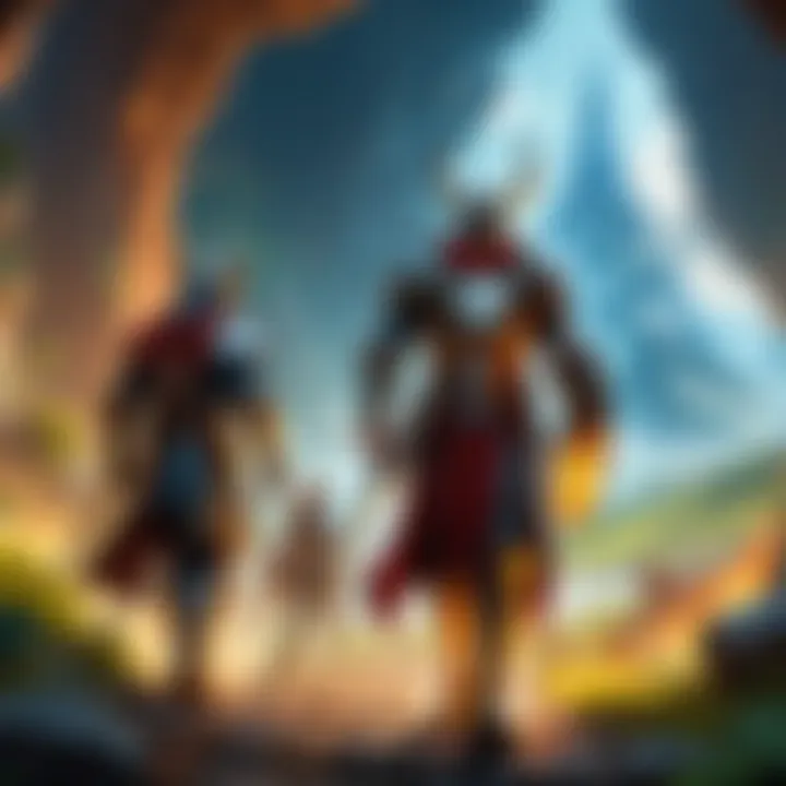 Fantasy Quest - Enchanting illustration depicting three heroes embarking on a mythical adventure