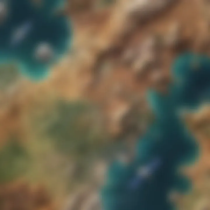 Detailed satellite view of geographical formations