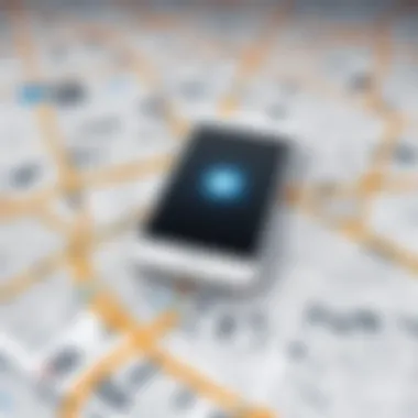 Location Pinpointing on Digital Map A digital map highlighting locations with a pinpoint