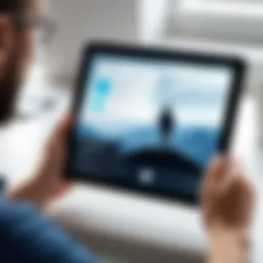 Utilizing Tracking Application on Tablet A person using a tracking app on their tablet