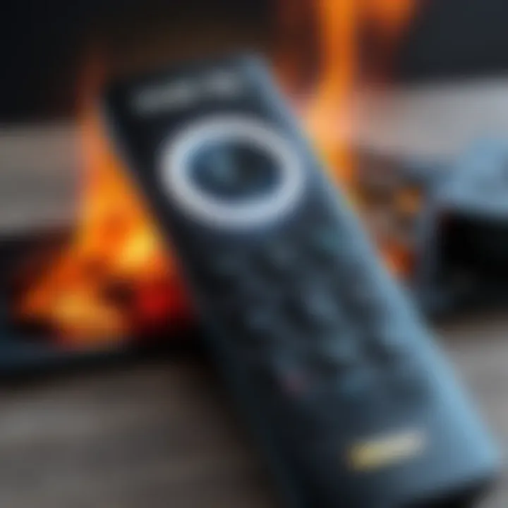 Close-up of Fire TV remote control