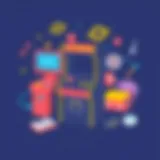 Iconic arcade game graphic showcasing classic elements