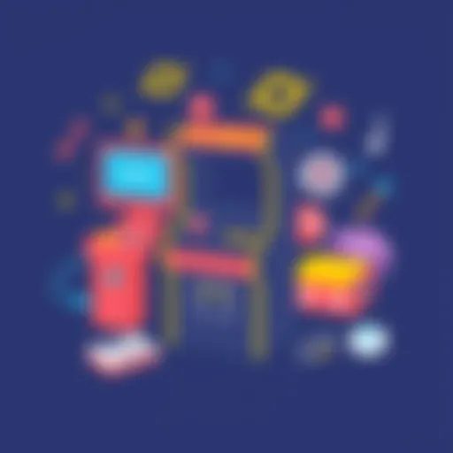 Iconic arcade game graphic showcasing classic elements