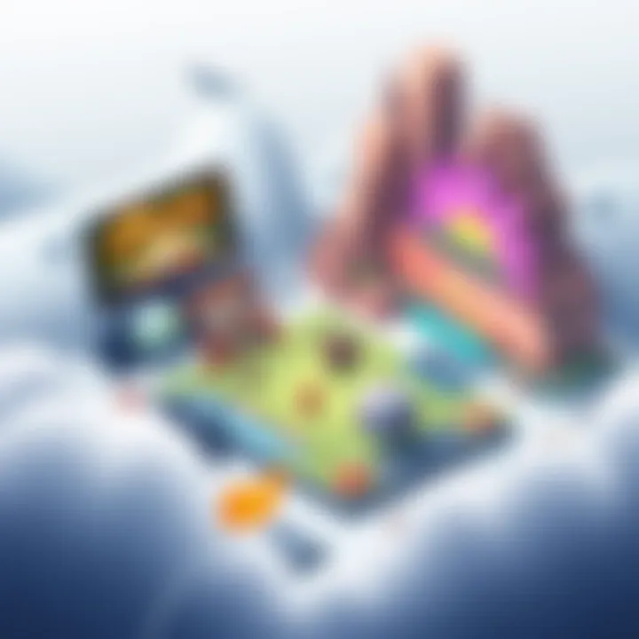 A captivating scene showcasing various genres of free iPad games.