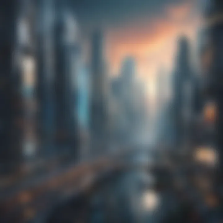 Futuristic cityscape HD wallpaper