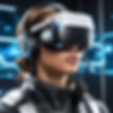 Future of Virtual Reality Gaming A futuristic representation of virtual reality gaming technology.