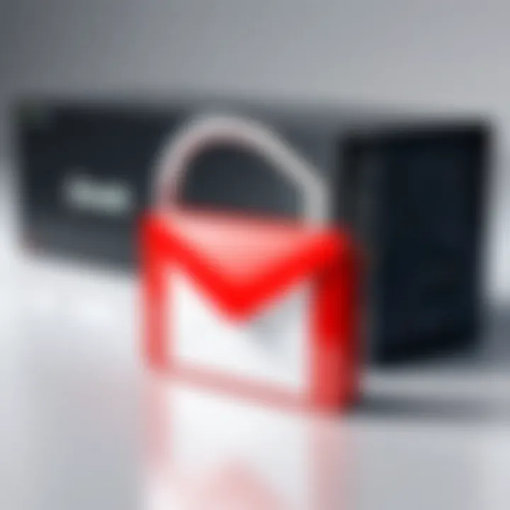 Conceptual representation of unlocking Gmail secrets with Google