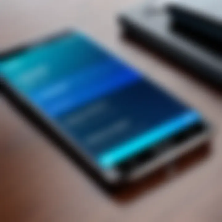 A creative graphic design application displayed on a Samsung device