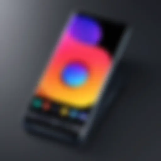 A vibrant smartphone screen showcasing a photo editing app interface