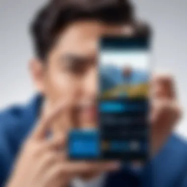 User engaging with a video editing application on a Samsung smartphone