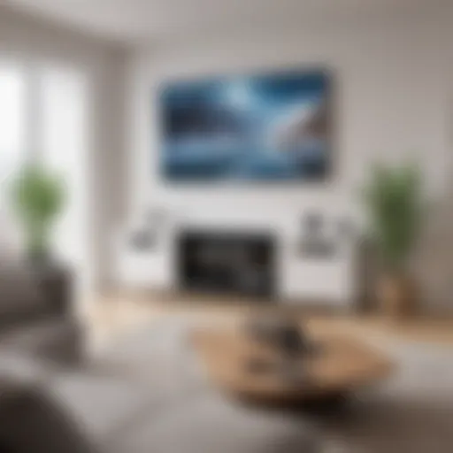 Modern living room with Haier TV and remote app