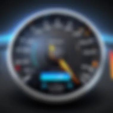 Speedometer showing high performance