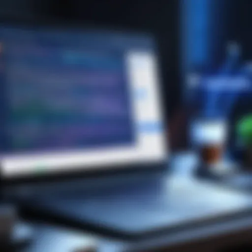 A sleek laptop displaying coding interfaces for bot development