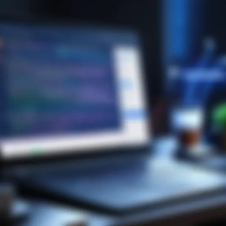 A sleek laptop displaying coding interfaces for bot development