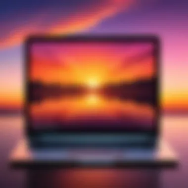 A vibrant sunset background on a Chromebook.